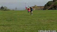 Petite Teen Rubs Clit Outdoors and Sucks Popsicle!