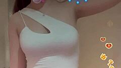 Miu shows her smooth white skin and big tits