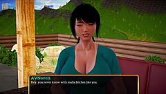 in my new family game, teen redhead milf with big tits and ass plays erotically