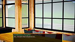 in my new family game, teen redhead milf with big tits and ass plays erotically