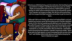 Young stud dominates stepmom and her big booty friends in comic