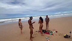 Beautiful latina fucked on beach with everyone watching
