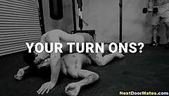 Muscular Jocks Engage In Rimjob And Bareback Threesome After Gym Workout.