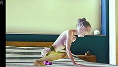 young teen in stockings indulges in solo masturbation in 3d