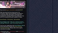 i'm teasing that naked maiden with a cucumber, her pussy dripping wet in this hentai