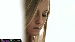 european model playing with her pussy in solo masturbation