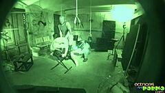 intense orgy trio with blowjobs, hardcore bdsm, masked in latex