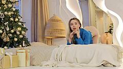 behind the scenes, a beautiful young 18+ tattooed girl with natural tits and pussy relaxes backstage.