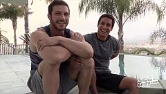 brandon titus sucking and blowjob in bareback gay movie with hunk sean cody