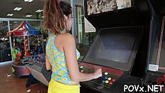 Nasty teen 18+ babe sucks cock in POV before rough fucking