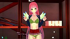 Pink Hair Girl First Time In 3D