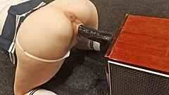 Petite Asian Teen Rides Big Black Dildo