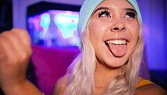 Blonde Babe Gives Boyfriend Intense Footjob!