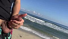 Two Unknown Girls Watch Me On Beach