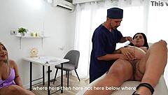 Pregnant Stepmother Has Threesome in Doctor's Office with Naty Delgado and Melany Latina