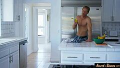 Innocent Teen 18+ Riding Stepbro's Dick In Kitchen.