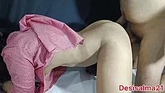 Desi college girl takes teacher's hard painful fucking