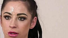 Honey Swallows Huge Cum Load in Blowbang