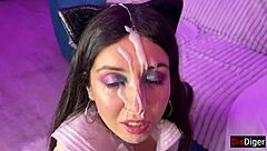 katty west’s epic cumshots on face and swallowing in mouth