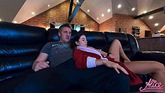 i watchin tv while this busty teen suck my cock then fuck me hard in doggystyle n cowgirl, cummin in her mouth after