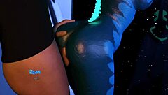 Busty cyberpunk alien slammed hard with anal creampie!