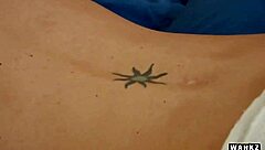 feeling the pleasure of a redhead's rough blowjob massage.