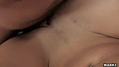 feeling the pleasure of a redhead's rough blowjob massage.