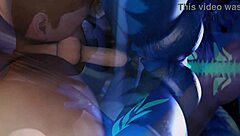 Busty cyberpunk alien slammed hard with anal creampie!