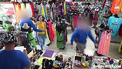 Harley Haze denies shoplifting as Officer Tommy interrogates her petite body in the room