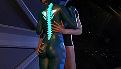 Busty cyberpunk alien slammed hard with anal creampie!