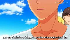 Hentai cartoon with Spanish subtitles featuring anime prostitute