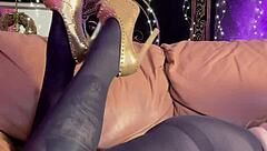 Masturbation In Black Pantyhose