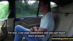 Euro Taxi Driver Bent Over For Public Doggystyle Cunilingus And Pierced Pussy Fucking