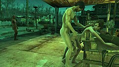In Fo4 Sanctuary, a wild cartoon brunette gets into intense hentai action.