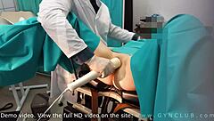 Wow, enema exam in gyno room gets wild with bondage!