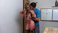 Shemale Gaby Abelha Bends Him Over and Fucks His Tight Butt Hole