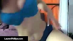 long legged lauren phillips rubs her pussy until she cums