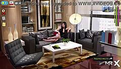 She shows her ass to the boss in hentai anime.