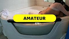 Latina milf uses cucumber for solo ass play