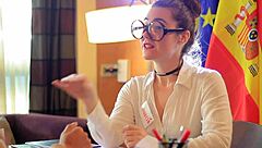 latino helps secretary with nationality in sexy exchange