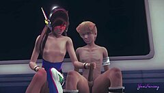 D.Va Gives Intense Handjob And Blowjob