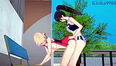 Chisato and Takina futanari sex