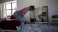 yoga lesson with girlfriend