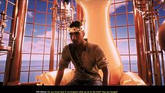 A naive king in 3D cartoon fantasy with big ass burglar