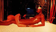 A naive king in 3D cartoon fantasy with big ass burglar