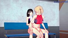 Chisato and Takina futanari sex