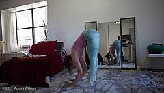 yoga lesson with girlfriend