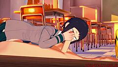 Jiro Kyoka's Passionate Blowjob and Boobjob in Classroom