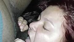 Deep throating that big black cock 😍