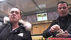 Mature Dutch Prostitute Cockriding Tourist in Heels and Fingering